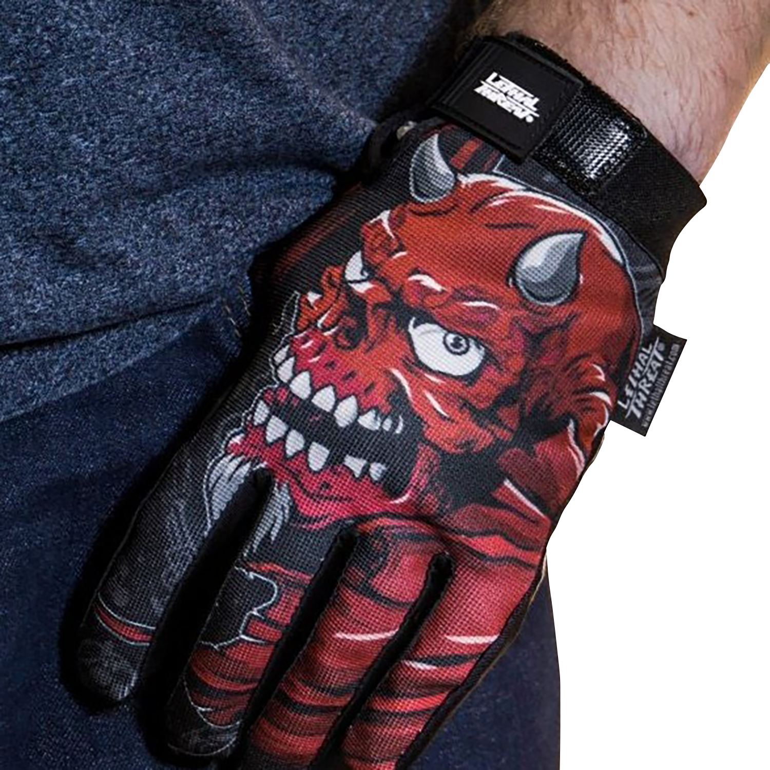 LETHAL THREAT Good N Evil Skulls Gloves - Black - XL GL15021XL