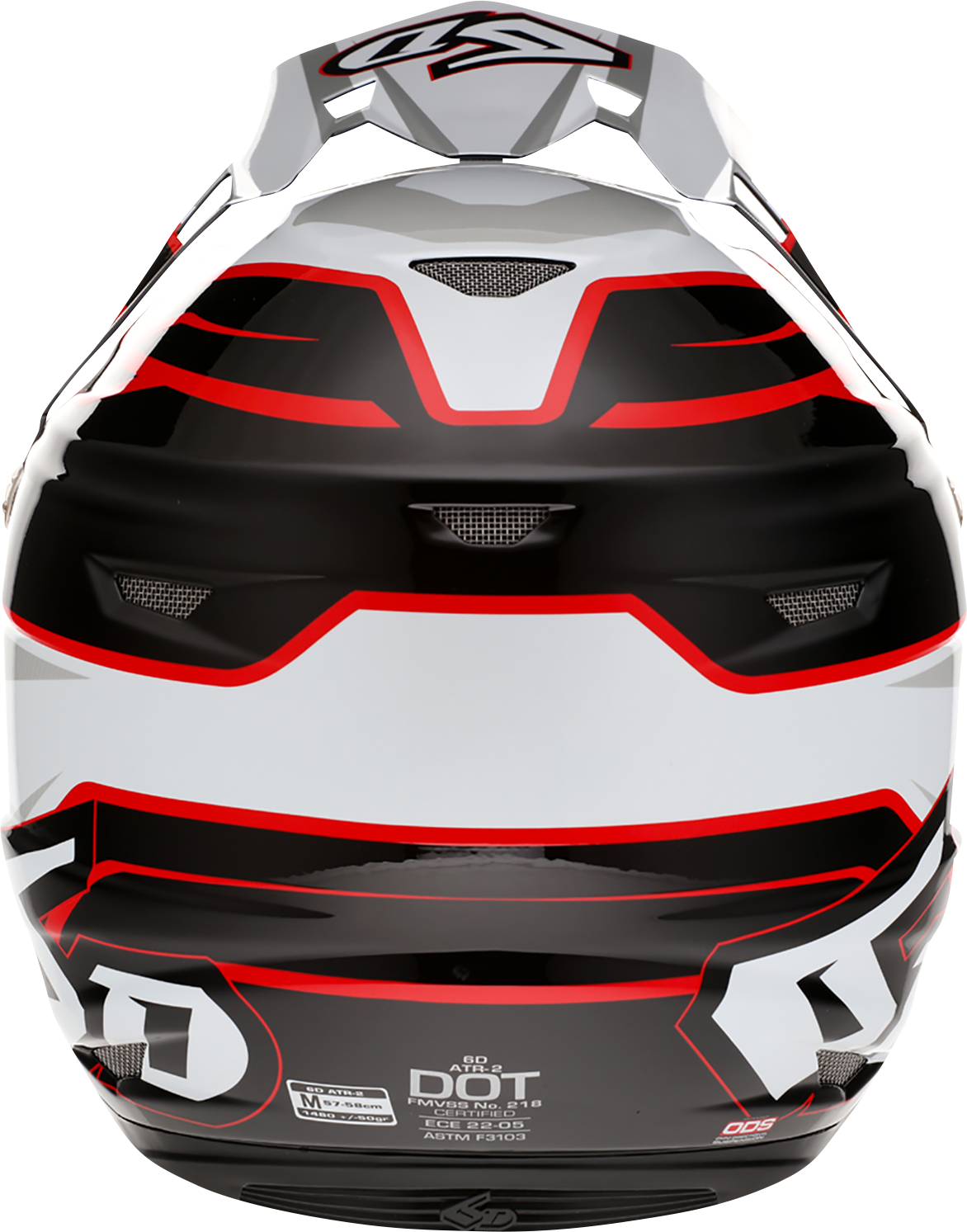 6D HELMETS ATR-2 Helmet - Phase - White/Red - Large 12-2837
