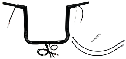 FAT BAGGERS INC. EZ Install Wired 1-1/2" Flat Top Handlebar Kit - 14" - Chrome 601214