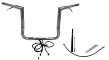 FAT BAGGERS INC. EZ Install Wired 1-1/2" Flat Top Handlebar Kit - 14" - Chrome 612014