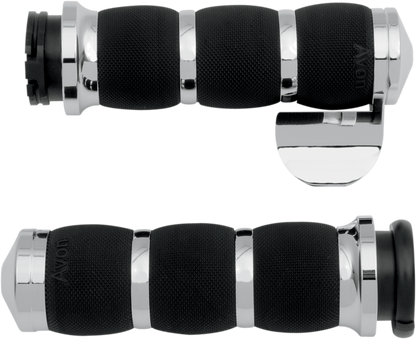 AVON GRIPS 3-Ring Air Cushioned Grips - Throttle Boss - Chrome AIR-90-BOSS