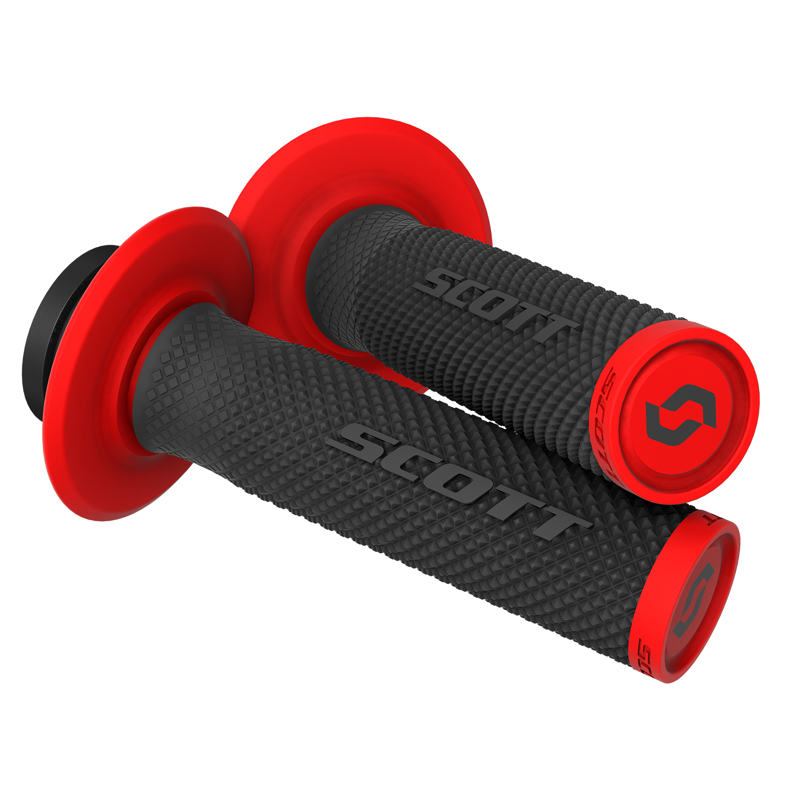 SCOTT SX II Lock-On Grip and Cam Set - Black/Red 292452-1042222