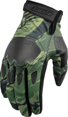 ICON Hooligan™ Tiger's Blood Gloves - Green - Small 3301-4623