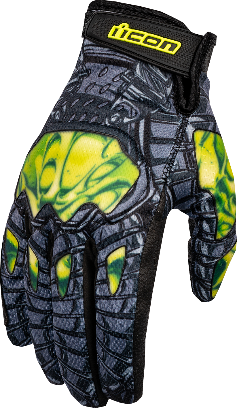 ICON Hooligan Outbreak™ Gloves - Green - Small 3301-4653