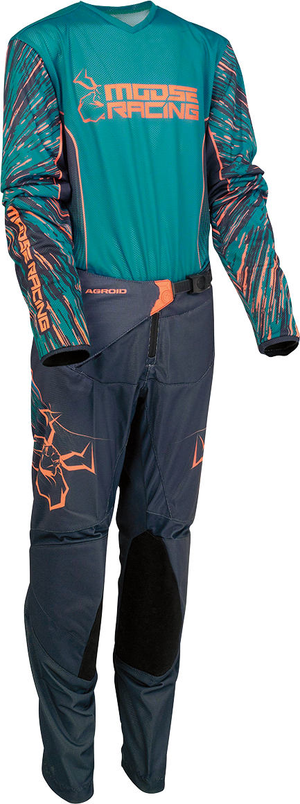 MOOSE OFFROAD Youth Agroid Vented Jersey - Blue/Orange - Large 2912-2332