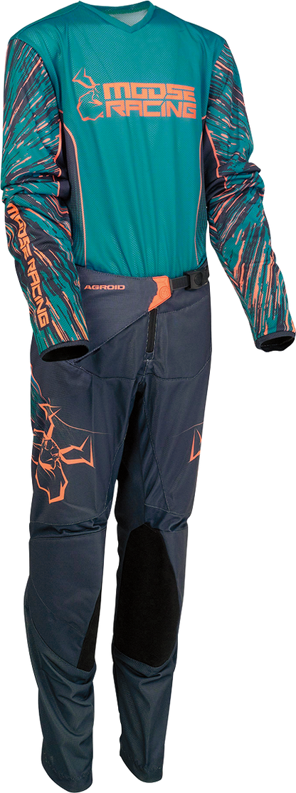 MOOSE OFFROAD Youth Agroid Vented Jersey - Blue/Orange - Large 2912-2332