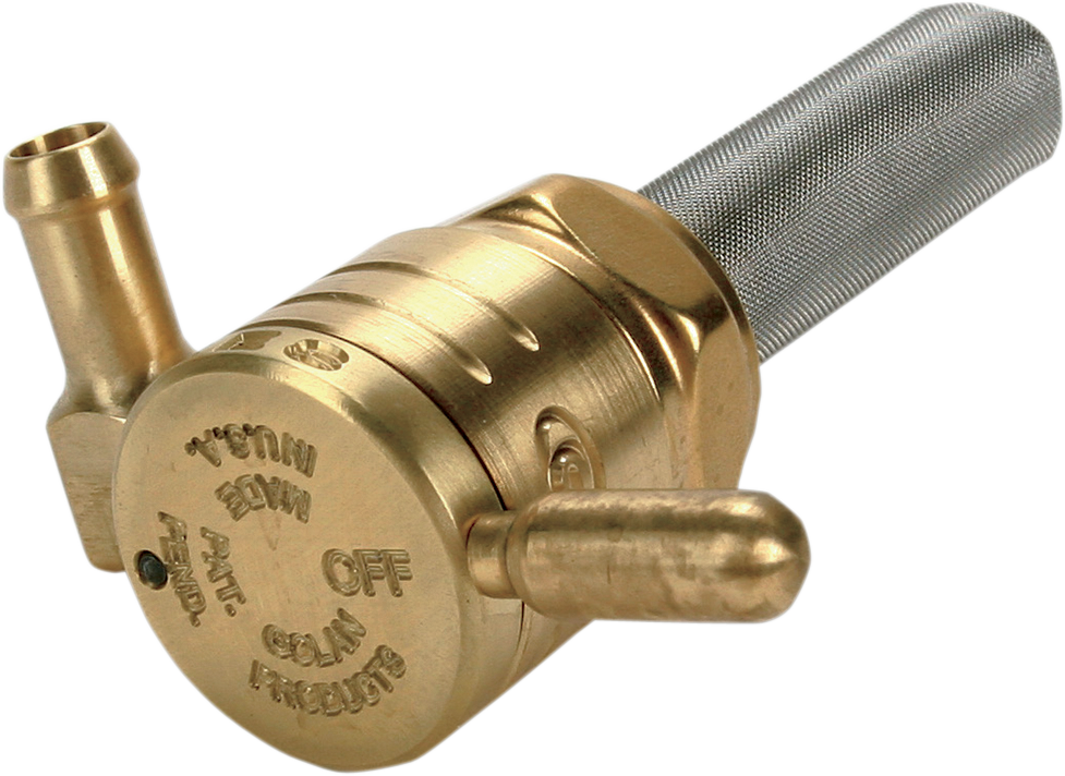 GOLAN PRODUCTS "Click-Slick" Fuel Petcock - Forward - Raw Brass - 22mm 76-312F-BS