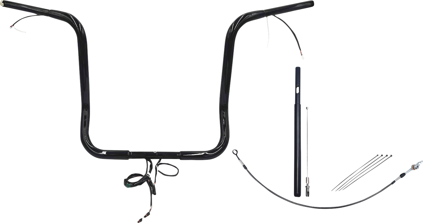 FAT BAGGERS INC. EZ Install Wired 1-1/4" Pointed Top Handlebar Kit - 16" - Black 912016-B