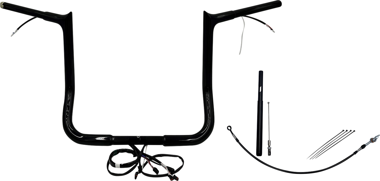 FAT BAGGERS INC. EZ Install Wired 1-1/4" Pointed Top Handlebar Kit - 14" - Black 912014-B