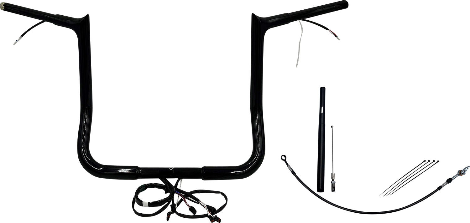 FAT BAGGERS INC. EZ Install Wired 1-1/4" Pointed Top Handlebar Kit - 14" - Black 912014-B