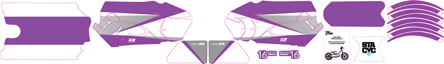 D'COR VISUALS STACYC™ Stability Cycle Graphic Kit - 12" & 16" - Purple 10-80-208