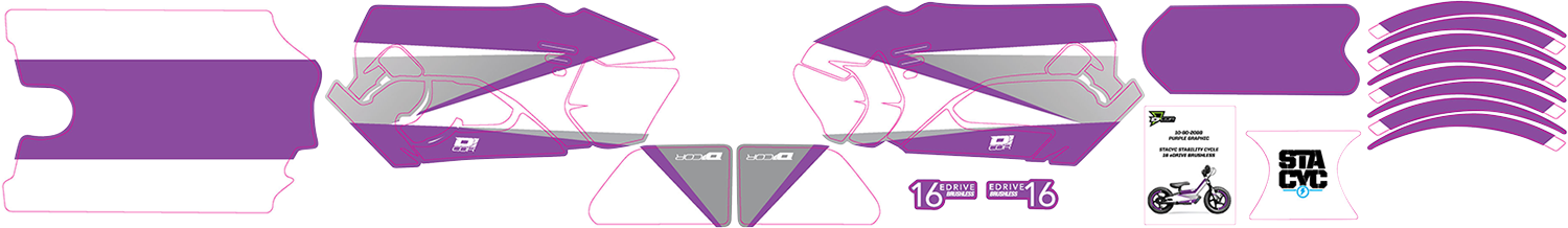 D'COR VISUALS STACYC™ Stability Cycle Graphic Kit - 12" & 16" - Purple 10-80-208
