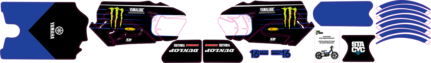D'COR VISUALS STACYC™ Stability Cycle Graphic Kit - 16" - Brushless - Star 10-80-200B