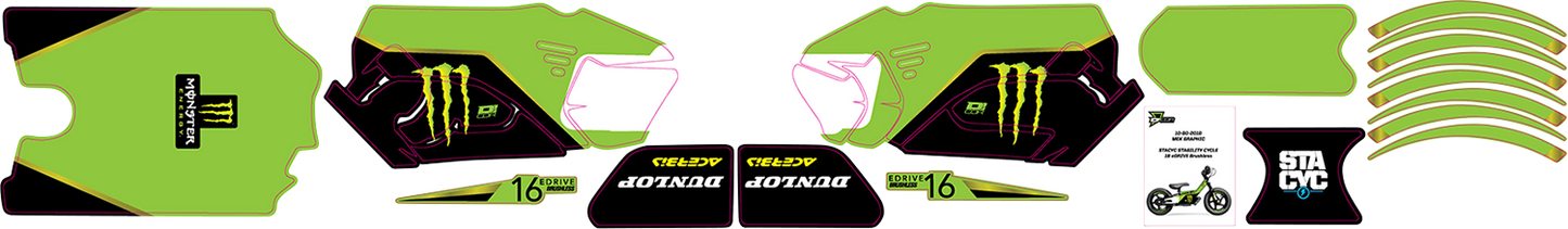 D'COR VISUALS STACYC™ Stability Cycle Graphic Kit - 16" - Brushless - MEK 10-80-201B