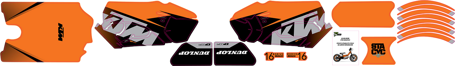D'COR VISUALS STACYC™ Stability Cycle Graphic Kit - 16" - Brushless - KTM 10-80-205B