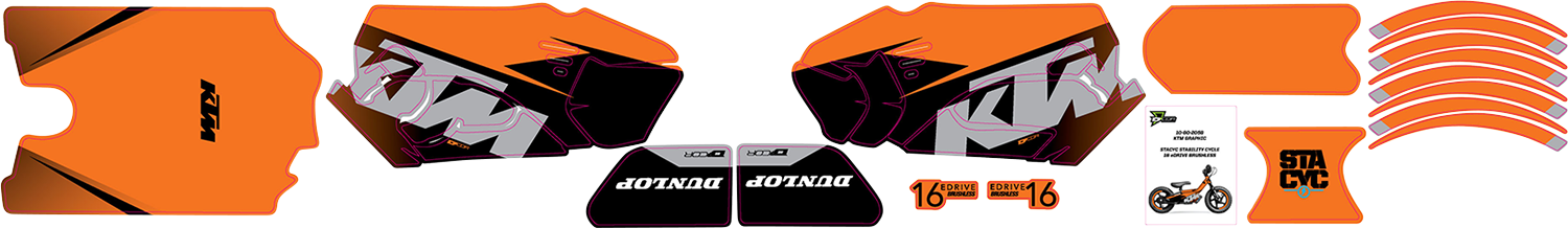 D'COR VISUALS STACYC™ Stability Cycle Graphic Kit - 16" - Brushless - KTM 10-80-205B