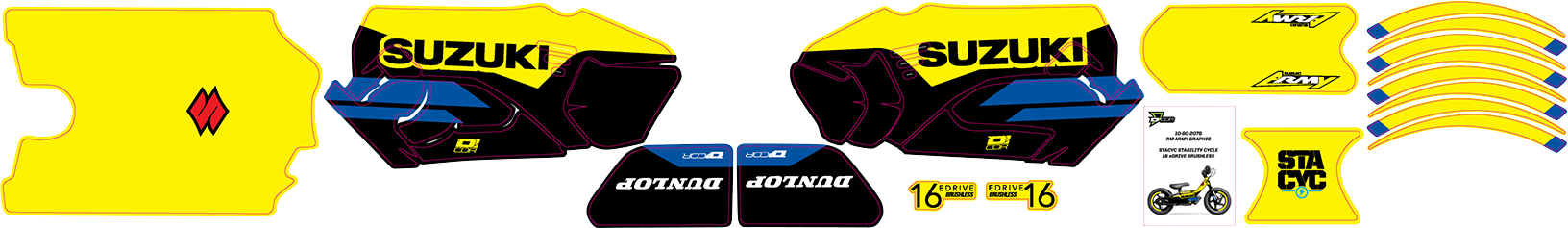 D'COR VISUALS STACYC™ Stability Cycle Graphic Kit - 16" - Brushless - Suzuki 10-80-207B