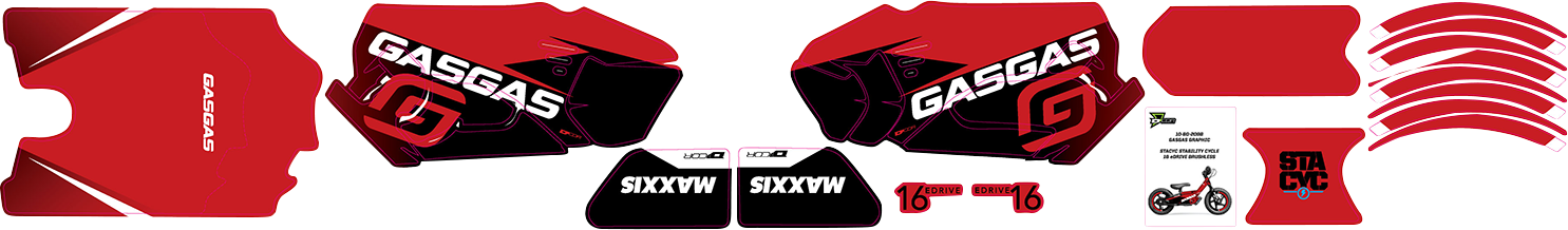 D'COR VISUALS STACYC™ Stability Cycle Graphic Kit - 16" - Brushless - GasGas 10-80-209B