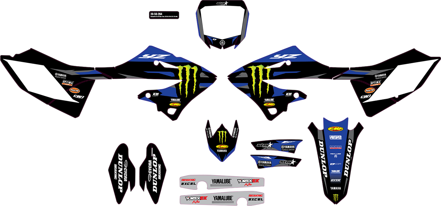 D'COR VISUALS Graphic Kit - '23.5/,24 Monster Energy - Star - Yamaha - YZ 125/250 20-50-264