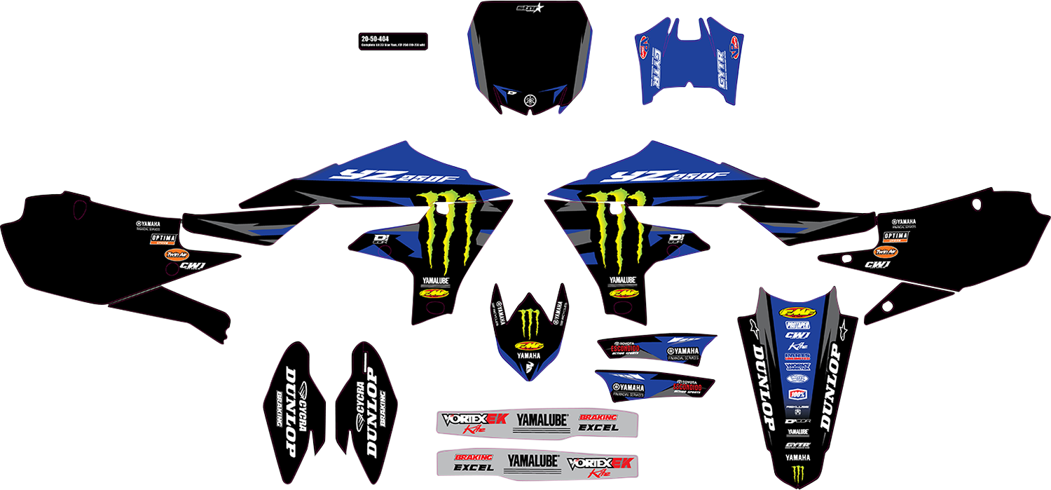 D'COR VISUALS Graphic Kit - '23 Star Monster Energy Star - YZ 250 F 20-50-404