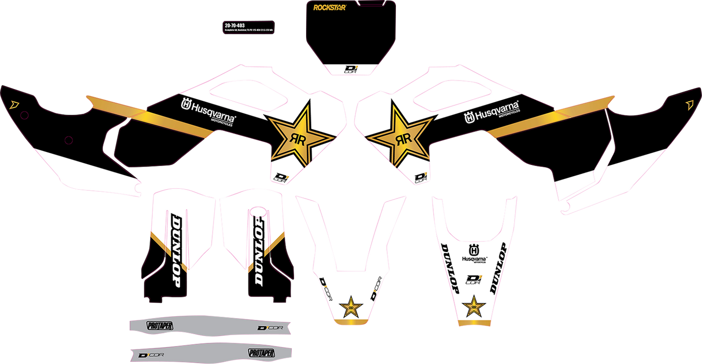 D'COR VISUALS Graphic Kit - Black - Rockstar Husqvarna - TC/FC 20-70-403