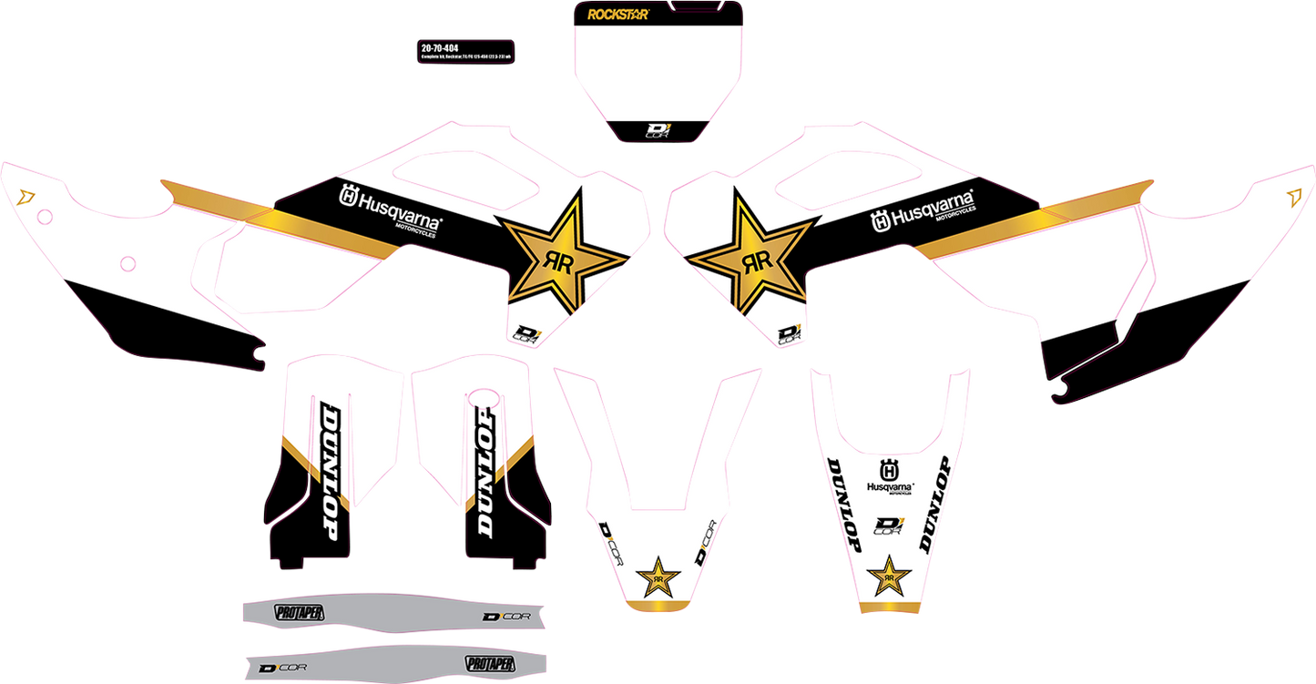 D'COR VISUALS Graphic Kit - White - Rockstar Husqvarna - TC/FC 20-70-404