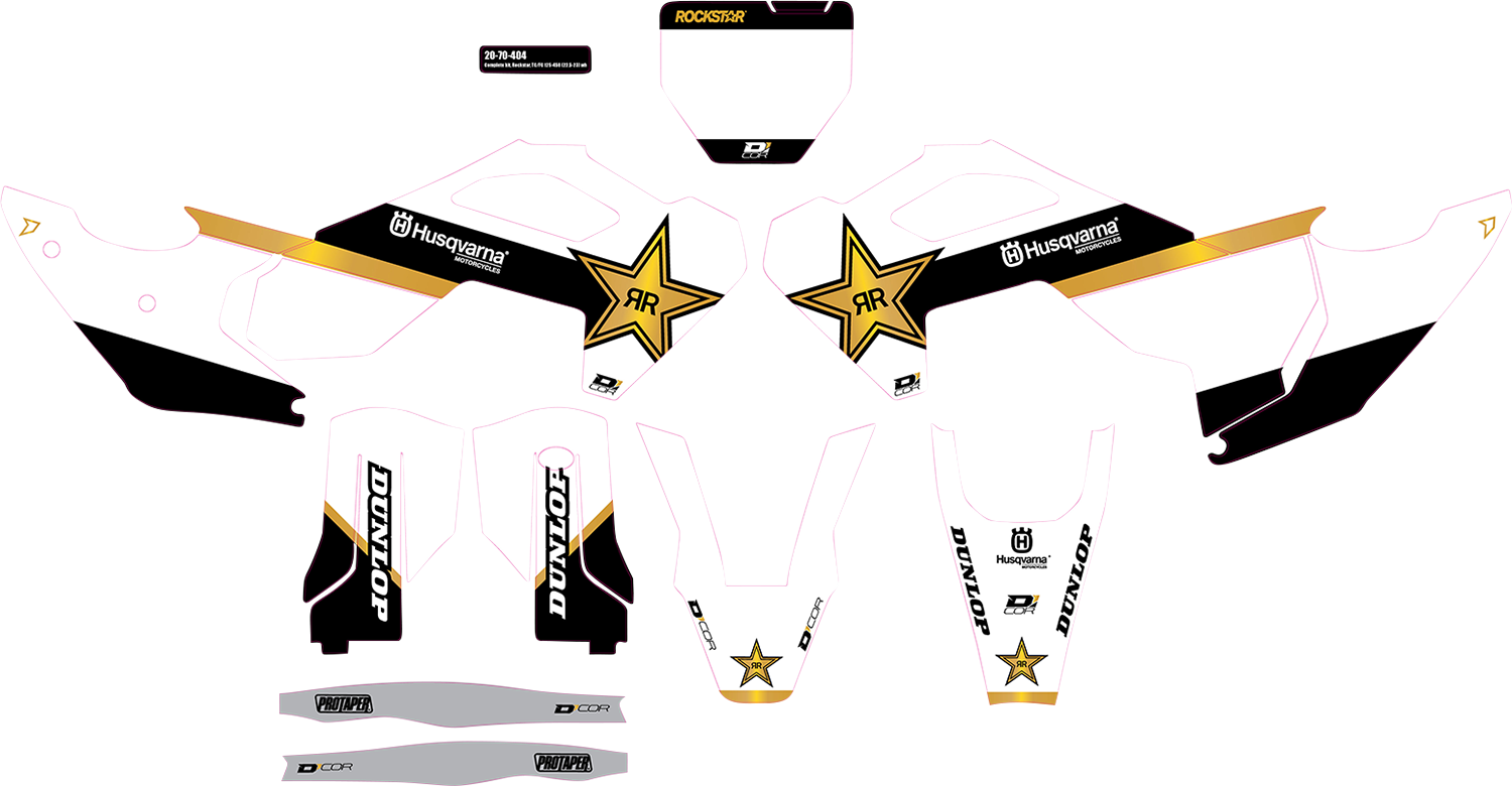 D'COR VISUALS Graphic Kit - White - Rockstar Husqvarna - TC/FC 20-70-404