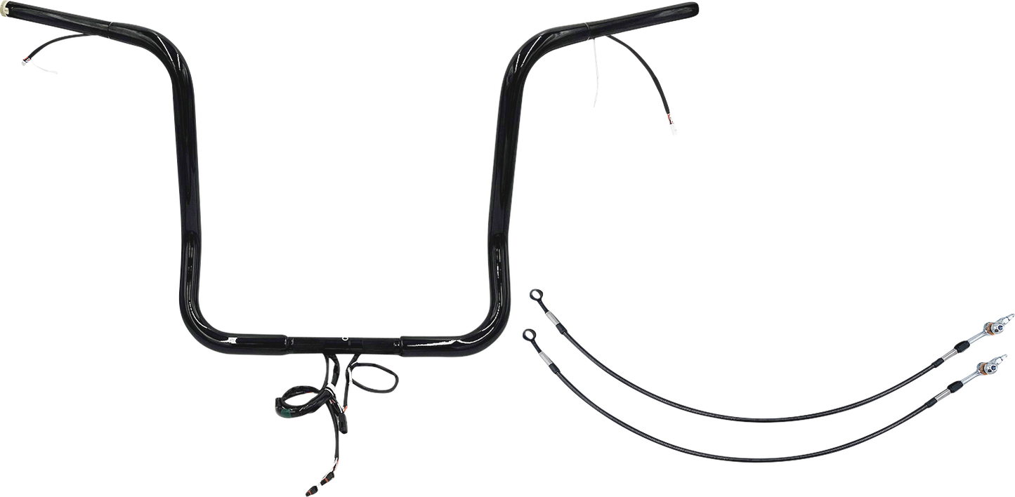 FAT BAGGERS INC. EZ Install Wired 1-1/4" Round Top Handlebar Kit - 16" - Black 901516-B
