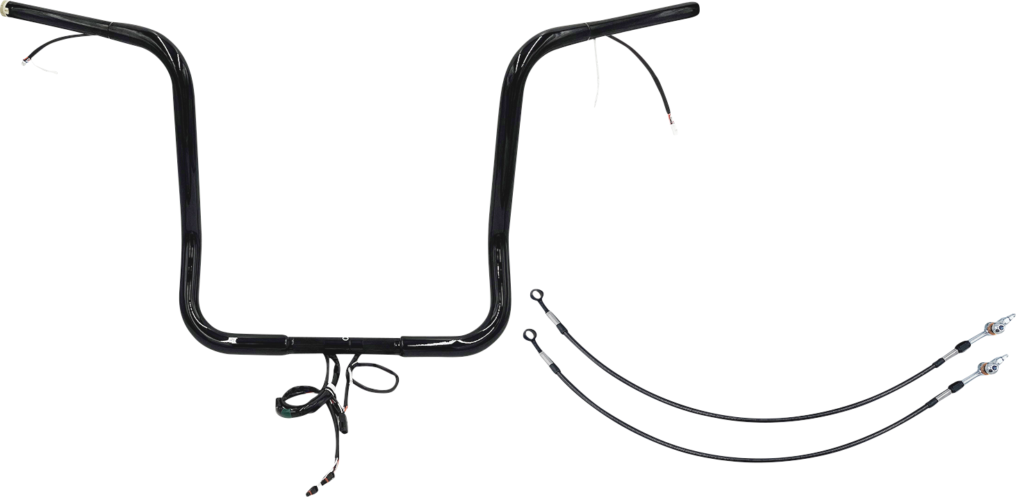 FAT BAGGERS INC. EZ Install Wired 1-1/4" Round Top Handlebar Kit - 16" - Black 901516-B