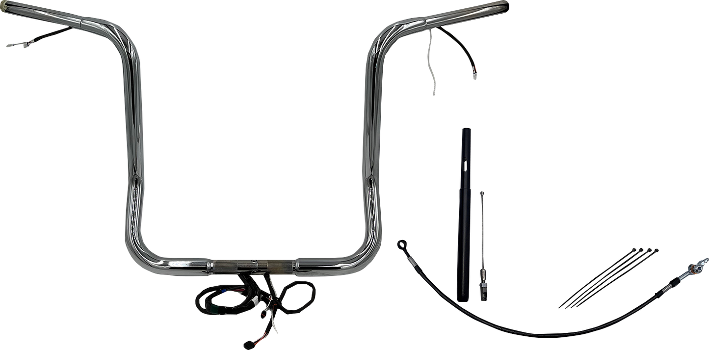 FAT BAGGERS INC. EZ Install Wired 1-1/4" Round Top Handlebar Kit - 16" - Chrome 912516