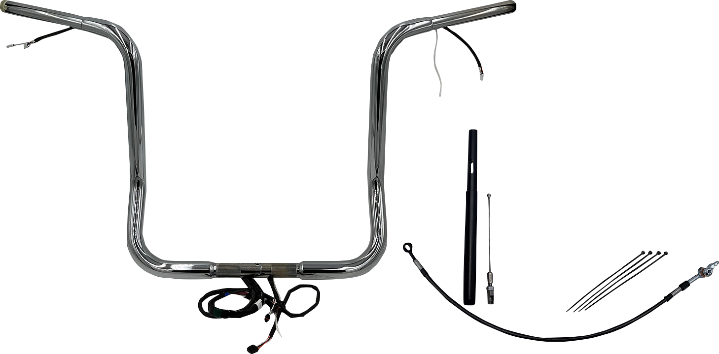 FAT BAGGERS INC. EZ Install Wired 1-1/4" Round Top Handlebar Kit - 16" - Chrome 912516