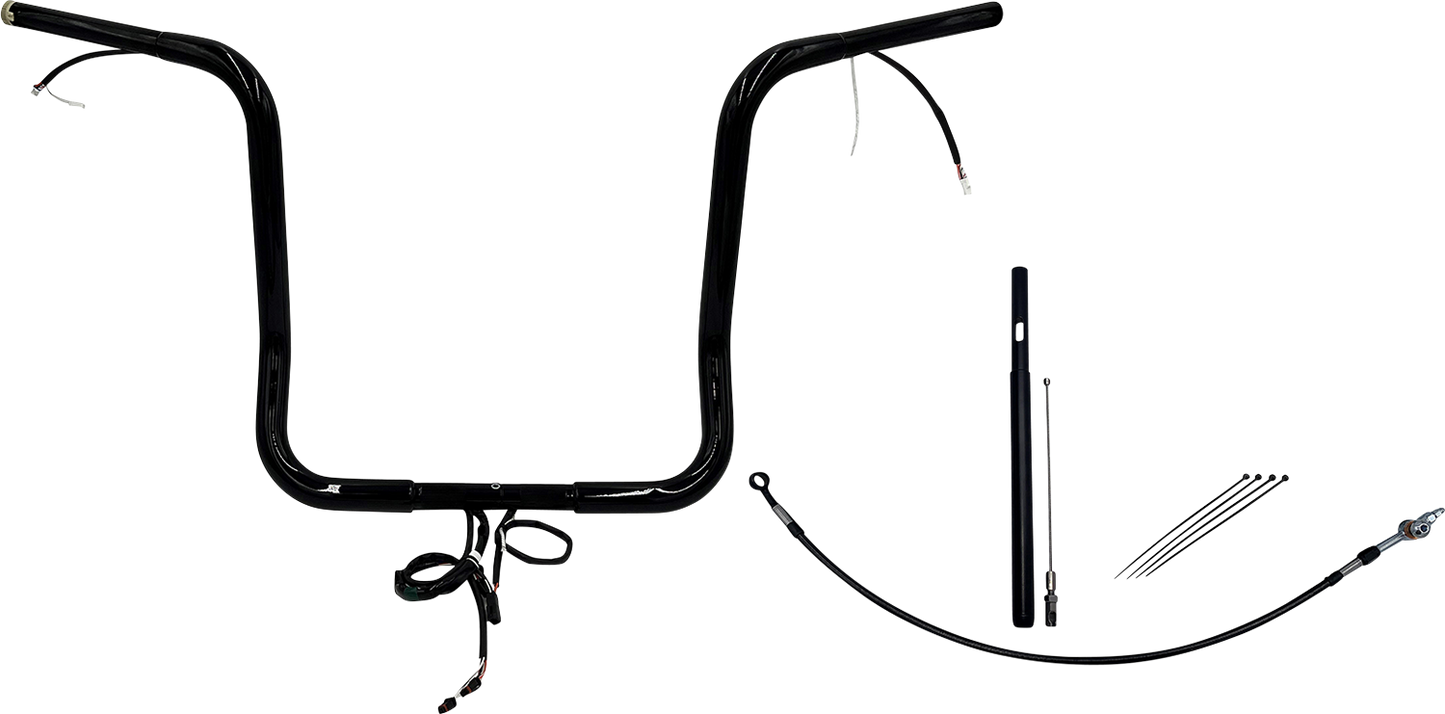 FAT BAGGERS INC. EZ Install Wired 1-1/4" Round Top Handlebar Kit - 16" - Black 912516-B