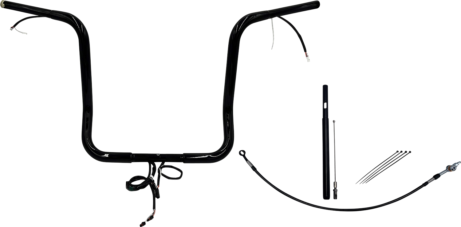 FAT BAGGERS INC. EZ Install Wired 1-1/4" Round Top Handlebar Kit - 16" - Black 912516-B