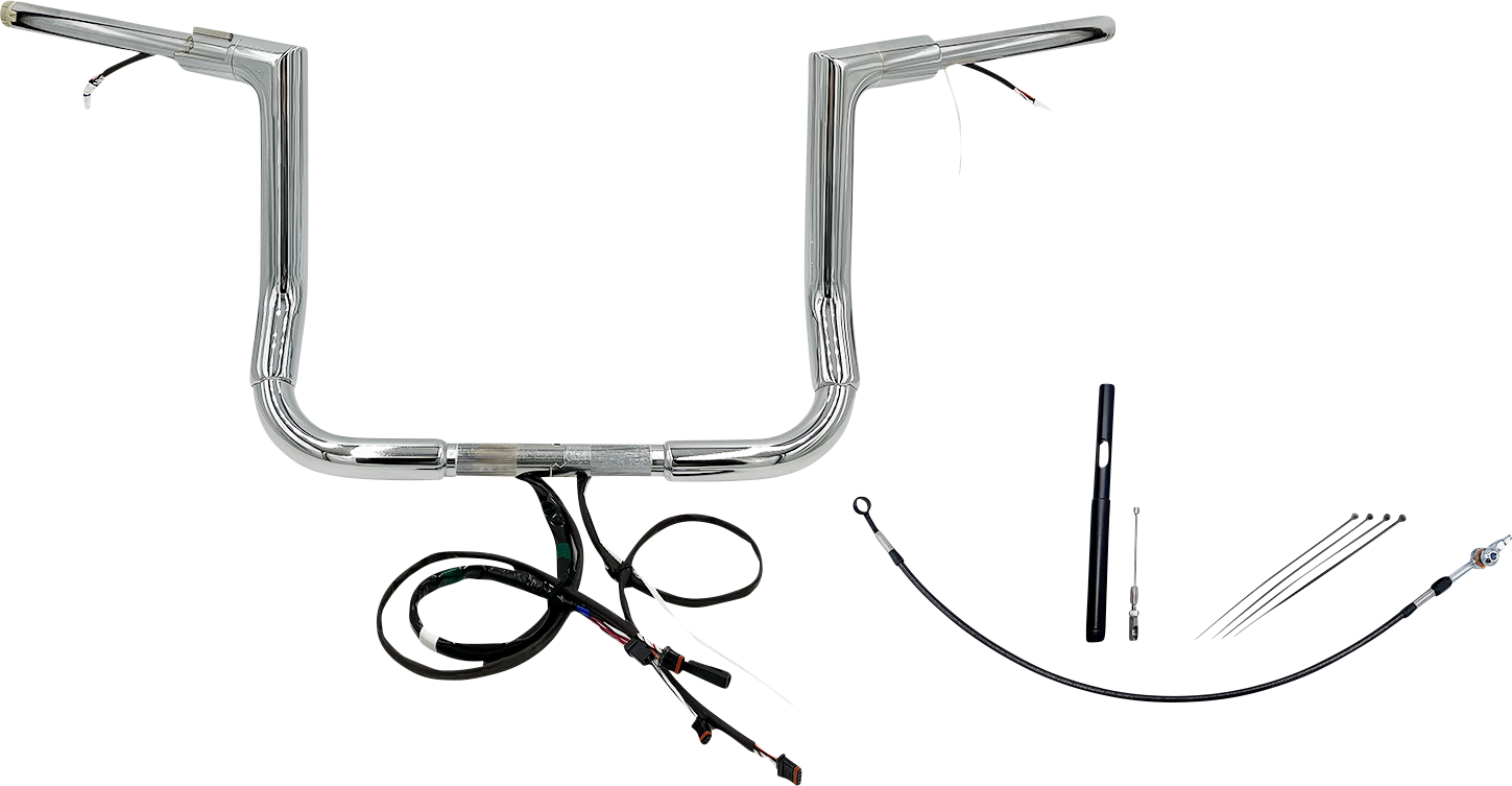 FAT BAGGERS INC. Handlebar Kit - Flat Top - 12" - Chrome 612012