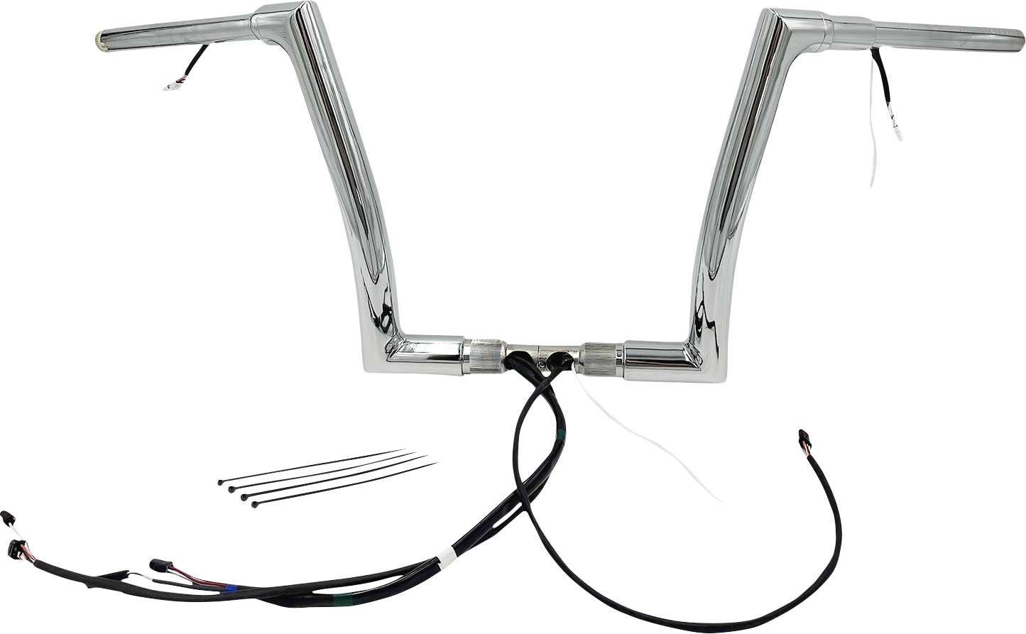 FAT BAGGERS INC. EZ Install Wired 1-1/2" Flat Top Handlebar Kit - 12" - Chrome 601312