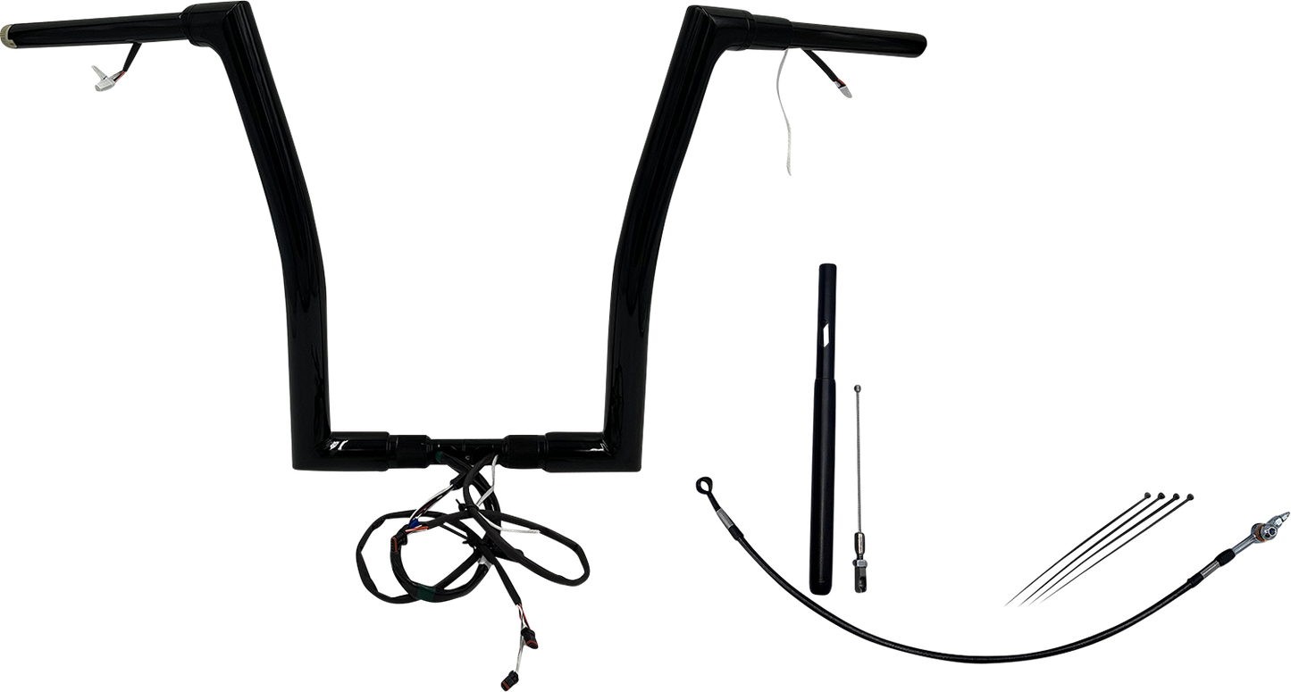 FAT BAGGERS INC. EZ Install Wired 1-1/2" Flat Top Handlebar Kit - 16" - Black 612916-B