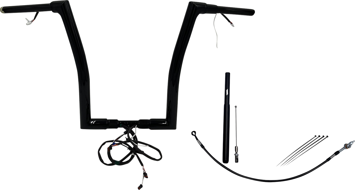 FAT BAGGERS INC. EZ Install Wired 1-1/2" Flat Top Handlebar Kit - 16" - Black 612916-B