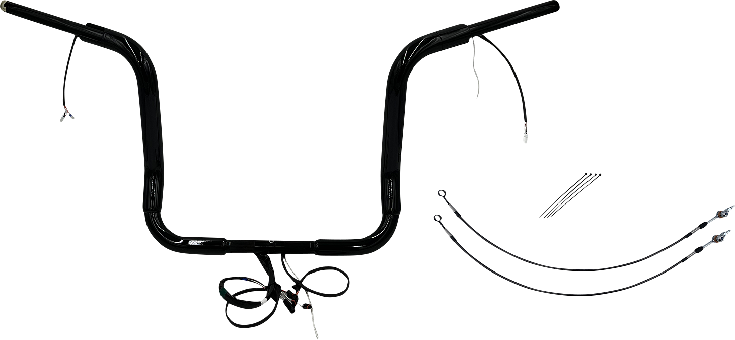 FAT BAGGERS INC. EZ Install Wired 1-1/2" Round Top Handlebar Kit - 14" - Black 802514-B