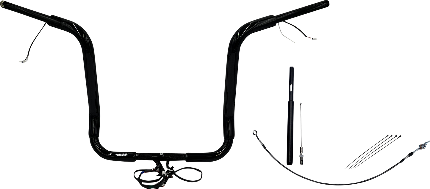 FAT BAGGERS INC. EZ Install Wired 1-1/2" Round Top Handlebar Kit - 16" - Black 812416-B