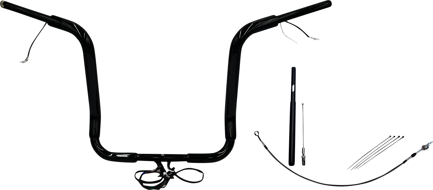 FAT BAGGERS INC. EZ Install Wired 1-1/2" Round Top Handlebar Kit - 16" - Black 812416-B