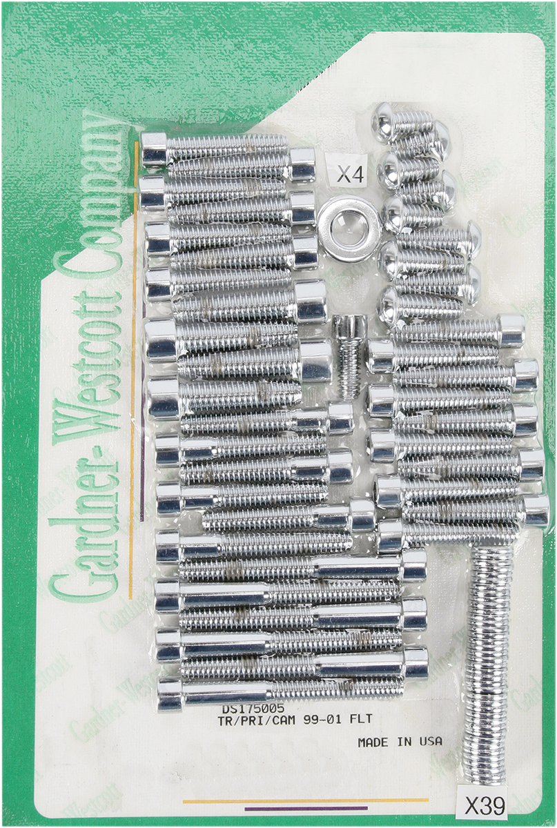 GARDNER-WESTCOTT Bolt Kit - Side Cover - Socket-Head - Chrome P-10-17-01