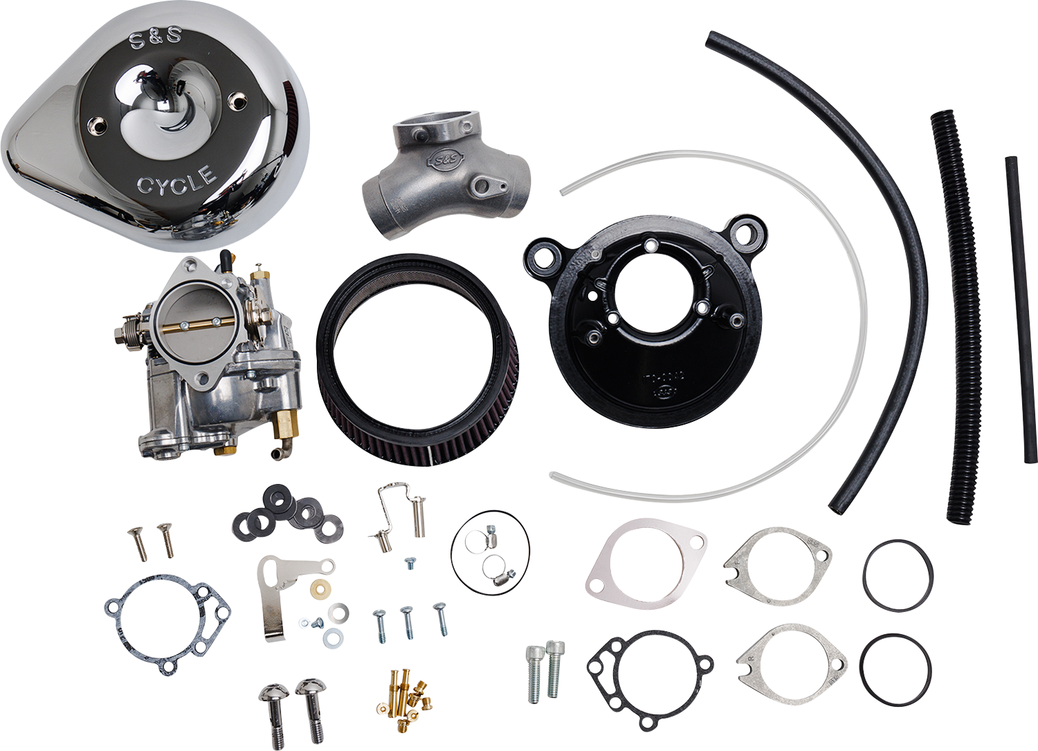S&S CYCLE Super E Carburetor with Stealth Air Cleaner Kit - Chrome - Evolution Big Twin 110-0145