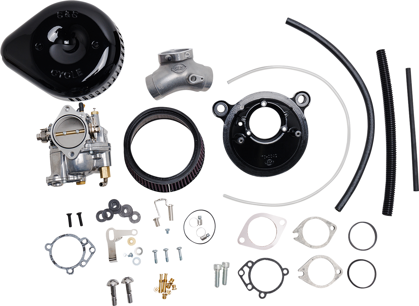 S&S CYCLE Super G Carburetor with Stealth Air Cleaner Kit - Gloss Black - Evolution Big Twin 110-0148