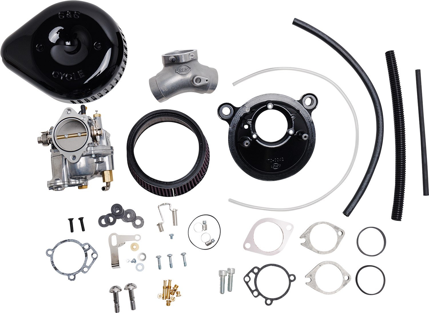 S&S CYCLE Super G Carburetor with Stealth Air Cleaner Kit - Gloss Black - Evolution Big Twin 110-0148