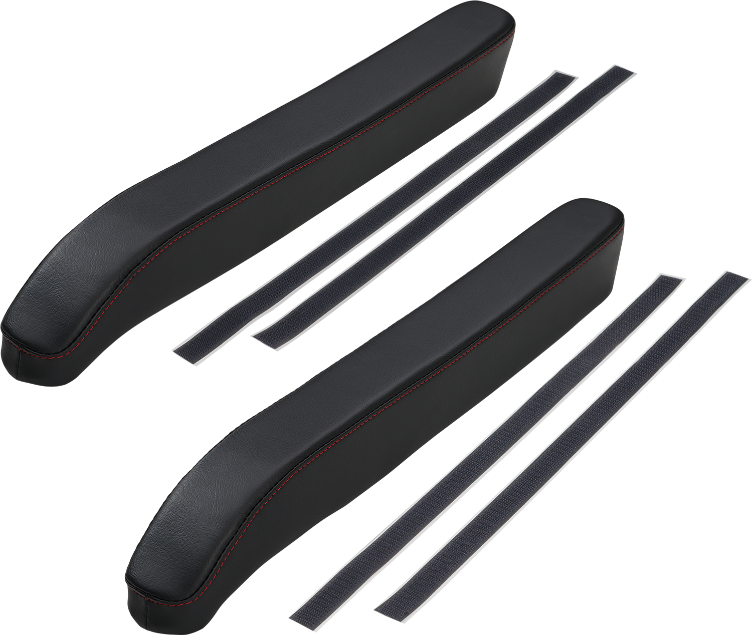 SHOW CHROME Kaliber Armrest Pads - Black w/ Red Stitching - Slingshot '15-'22 H44-1RED