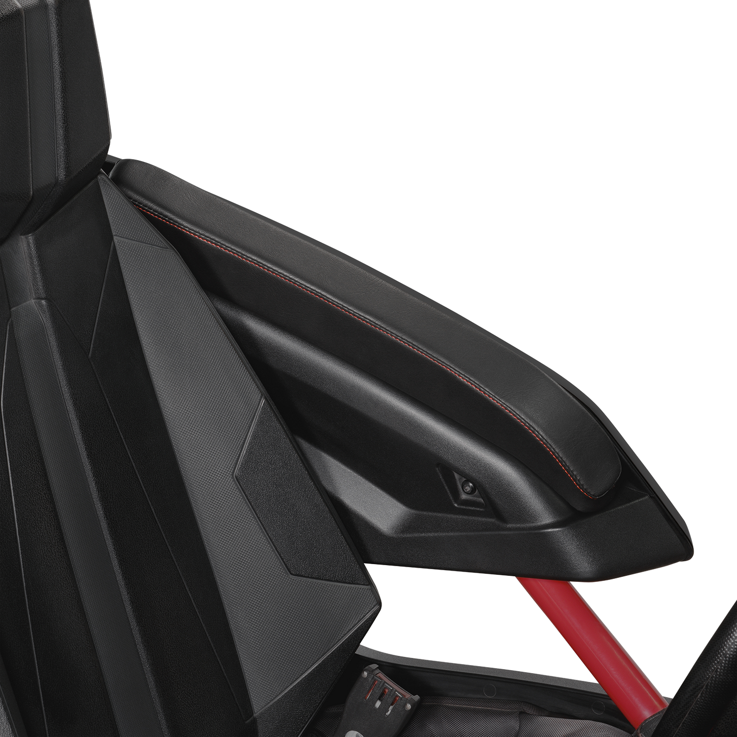 SHOW CHROME Kaliber Armrest Pads - Black w/ Red Stitching - Slingshot '15-'22 H44-1RED