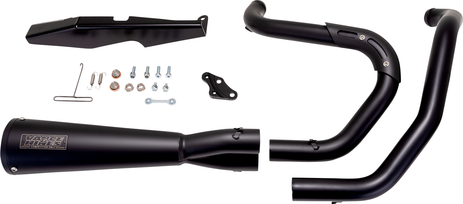 VANCE & HINES Upsweep 2-into-1 Exhaust System - Stainless Steel - Black 47627