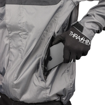 THRASHIN SUPPLY CO. Mission WP Rain Jacket - Black/Gray - Medium TMJ-11-09