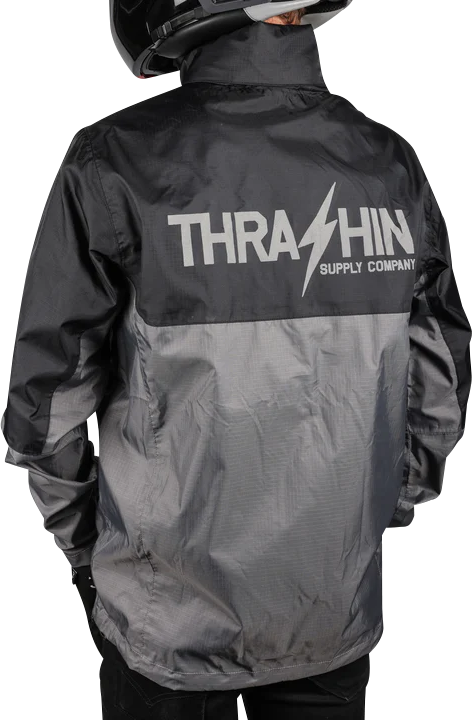 THRASHIN SUPPLY CO. Mission WP Rain Jacket - Black/Gray - Large TMJ-11-10