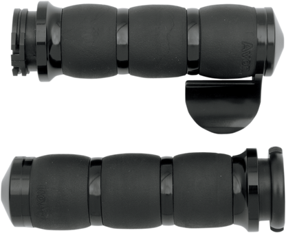 AVON GRIPS 3-Ring Velvet Air Grips - Throttle Boss - Black AIR-96-BOSS